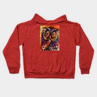 Whimsical Owl Painting Kids Hoodie